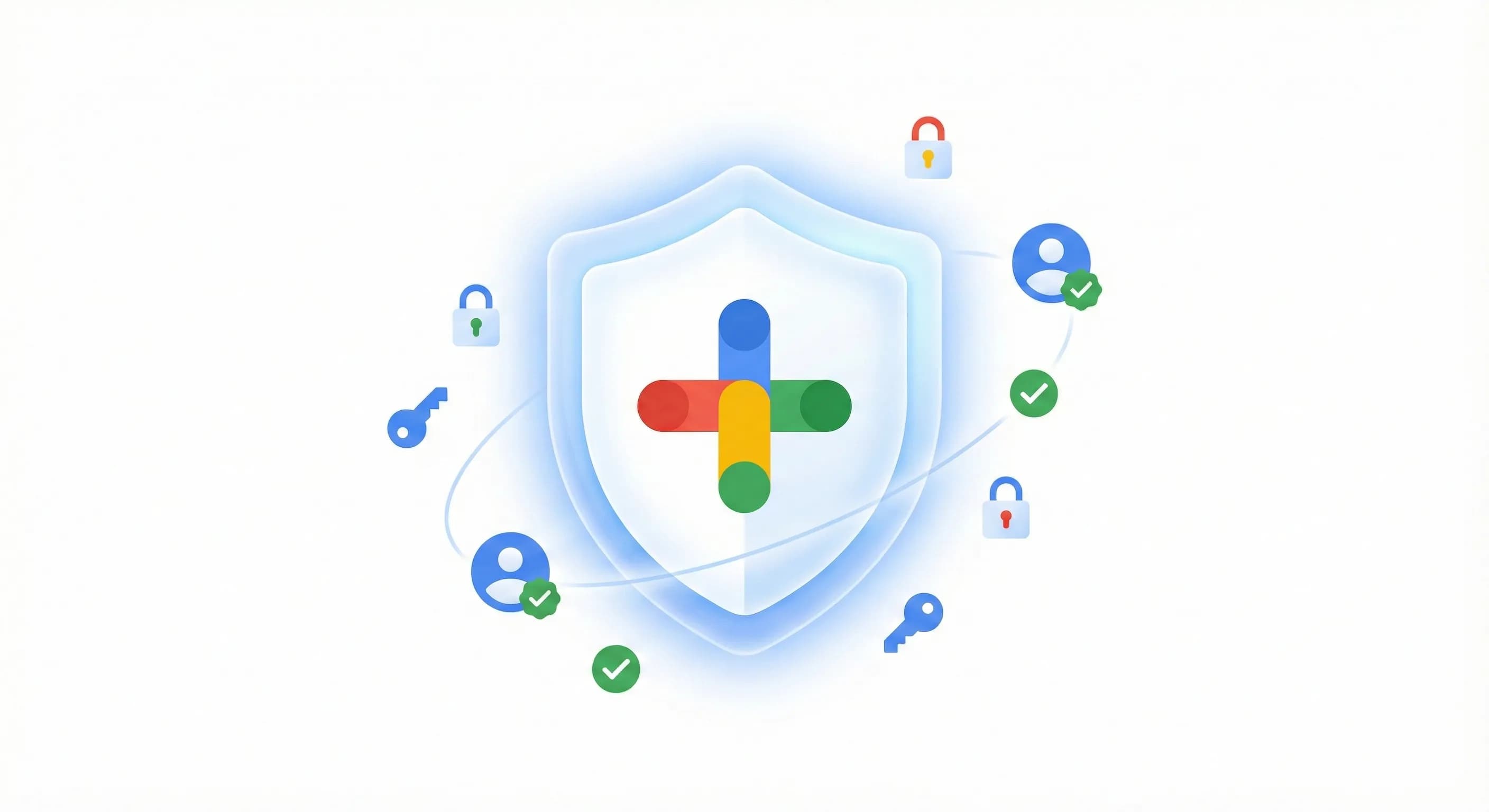 A stylized Google Workspace logo representing essential security settings for business